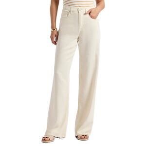 NWT Buffalo David Bitton High Rise Wide Leg Addie Women's Pants, Vanilla Ice